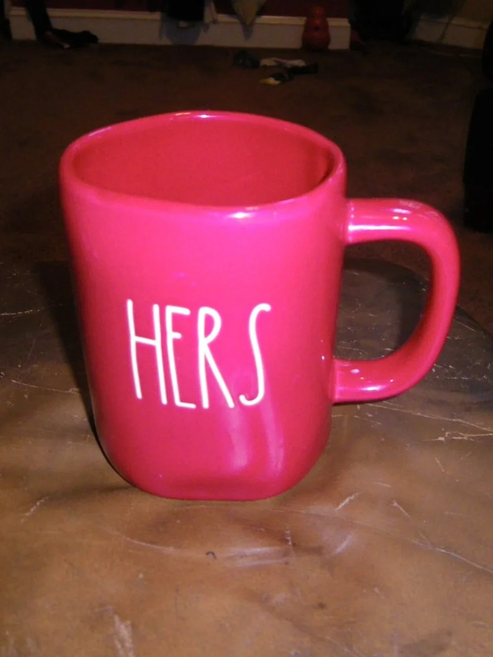 Rae Dunn Large Ceramic Coffee Mug “HERS”